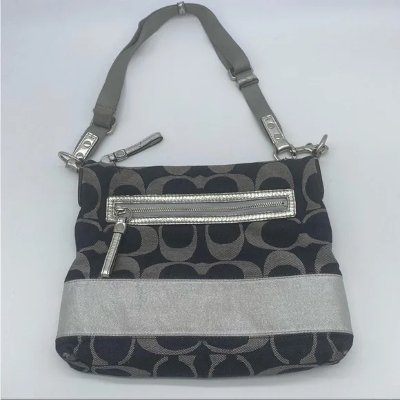 Coach Black and Silver Crossbody Bag - Picture 3 of 8